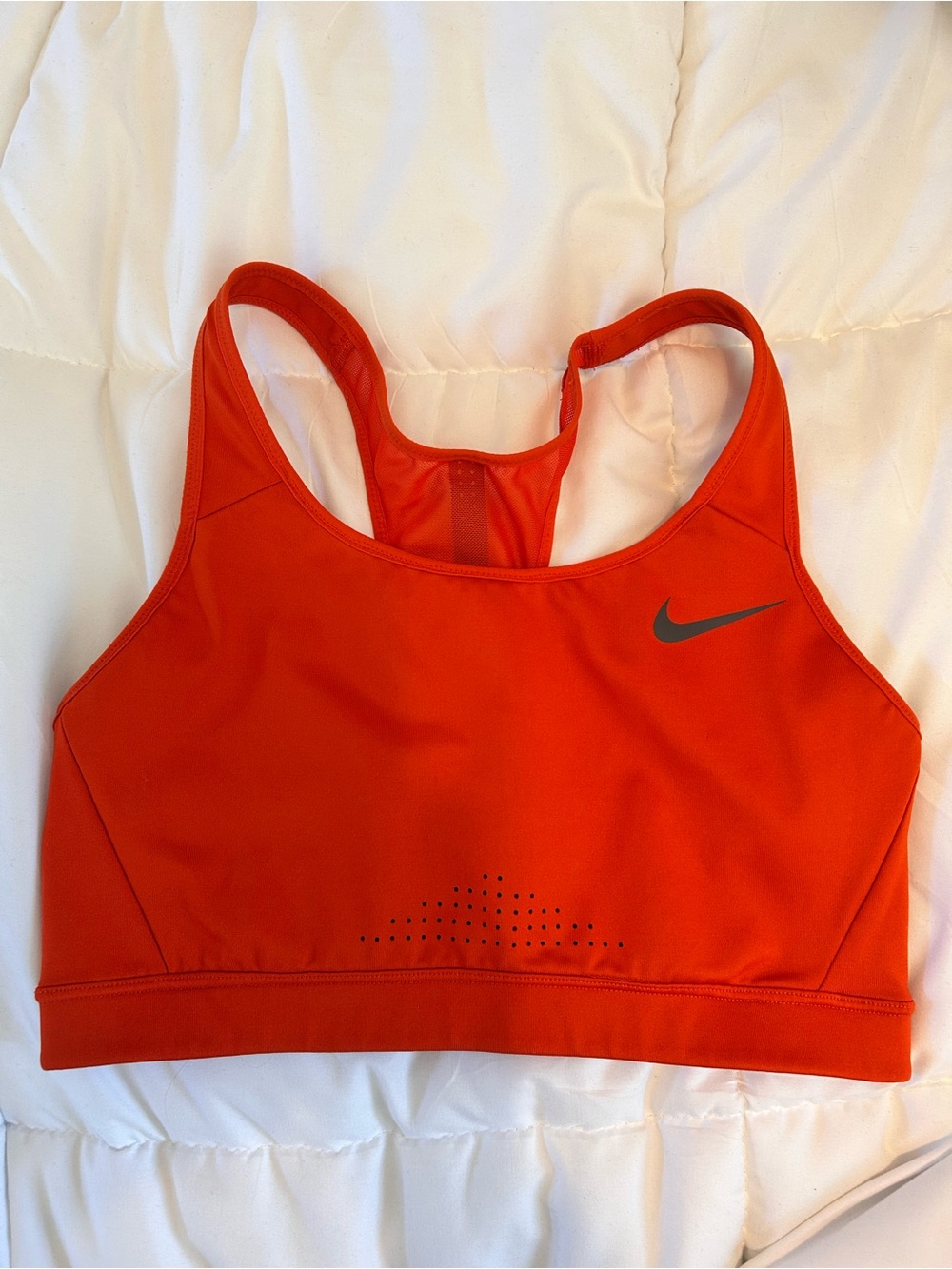 Nike Bright Orange Racerback Sports Bra with Reflective Swoosh